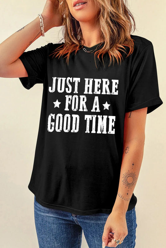 Letter Graphic Round Neck Short Sleeve T-Shirt women's fashion - N.O.T.WORLD N.O.TWORLD