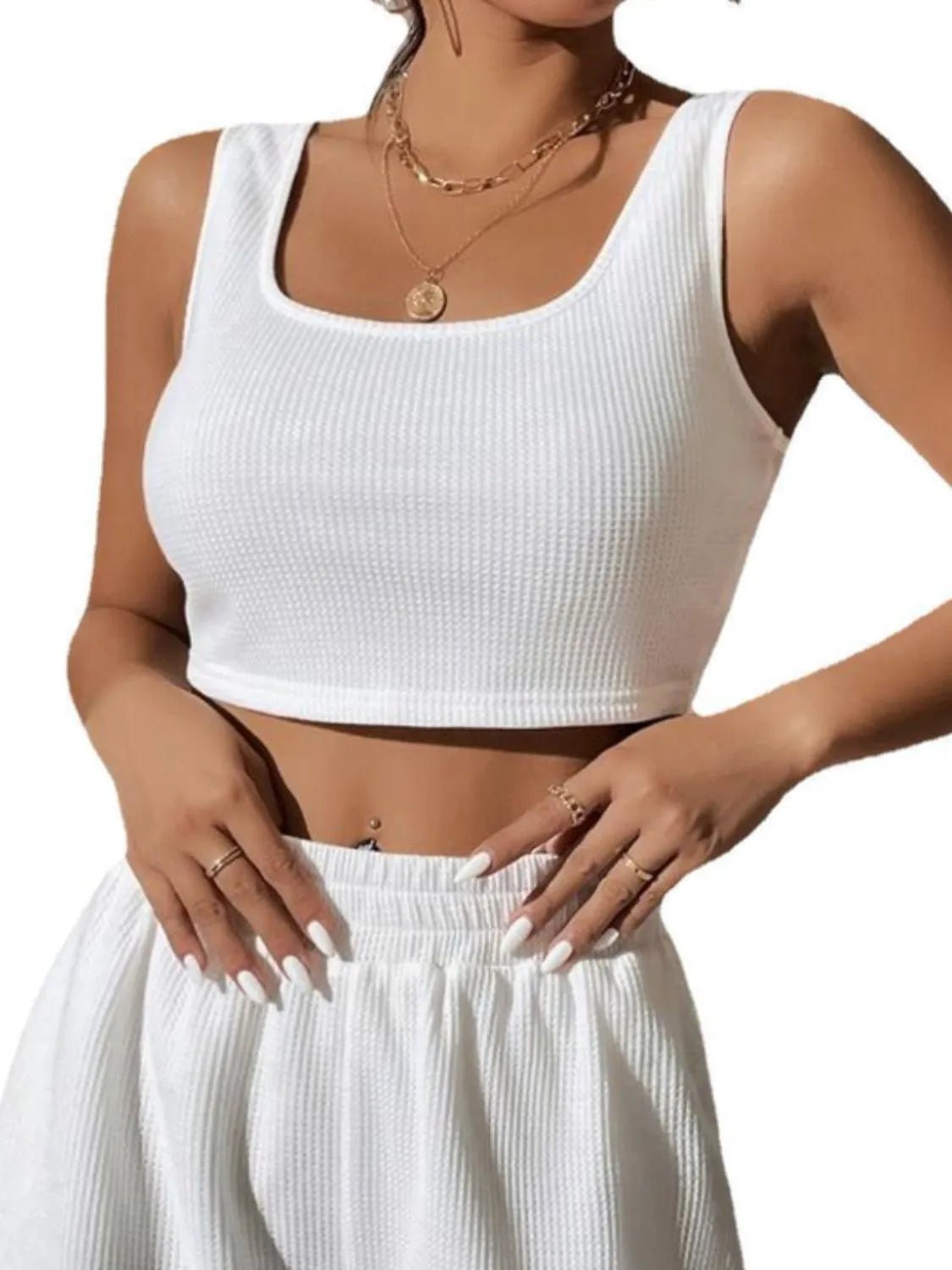 Full Size Wide Strap Tank and Shorts Set Plus Size women's fashion - N.O.T.WORLD N.O.TWORLD