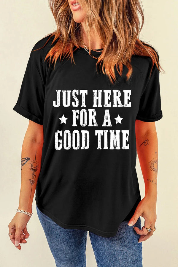 Letter Graphic Round Neck Short Sleeve T-Shirt women's fashion - N.O.T.WORLD N.O.TWORLD
