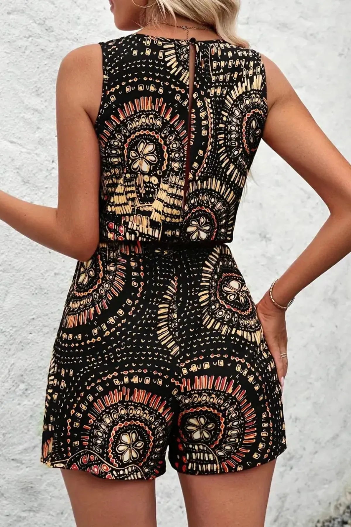 Boho Floral Print Sleeveless Summer Romper women's fashion - N.O.T.WORLD N.O.TWORLD