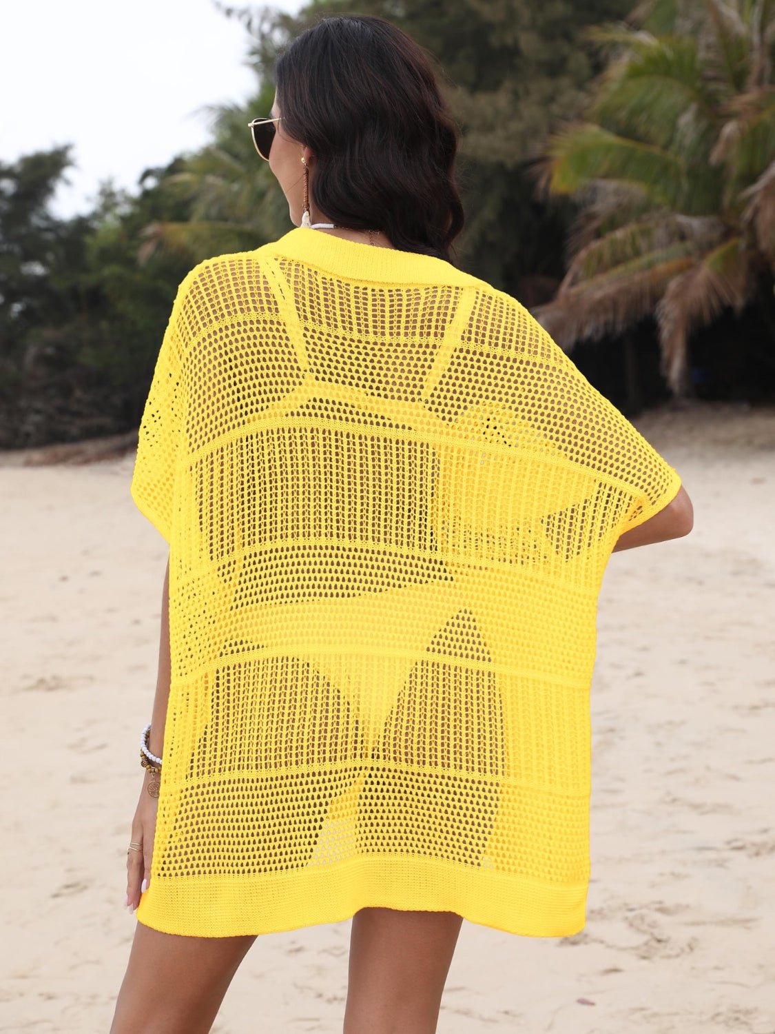 Hollow Out Collared Neck Cover - Up women's fashion - N.O.T.WORLD N.O.TWORLD