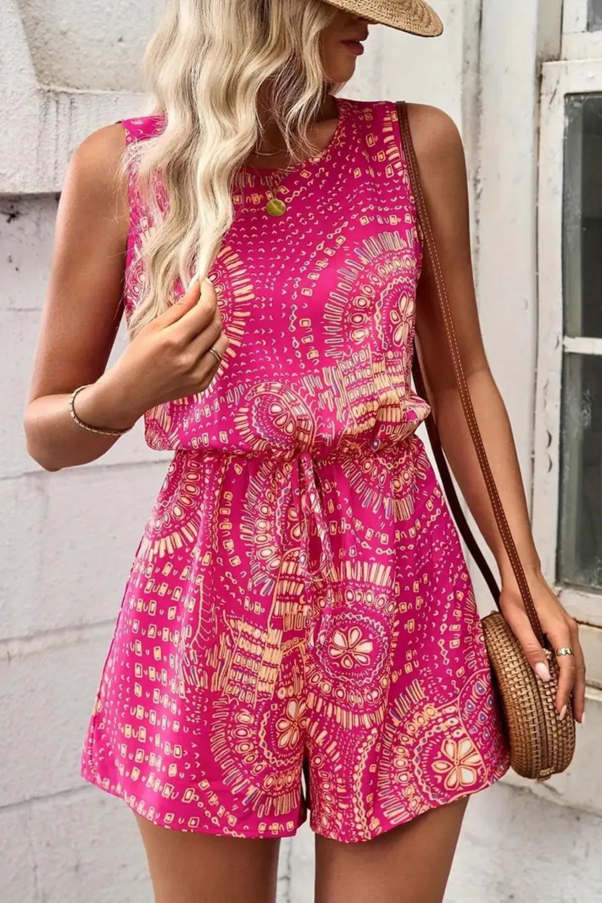 Boho Floral Print Sleeveless Summer Romper women's fashion - N.O.T.WORLD N.O.TWORLD