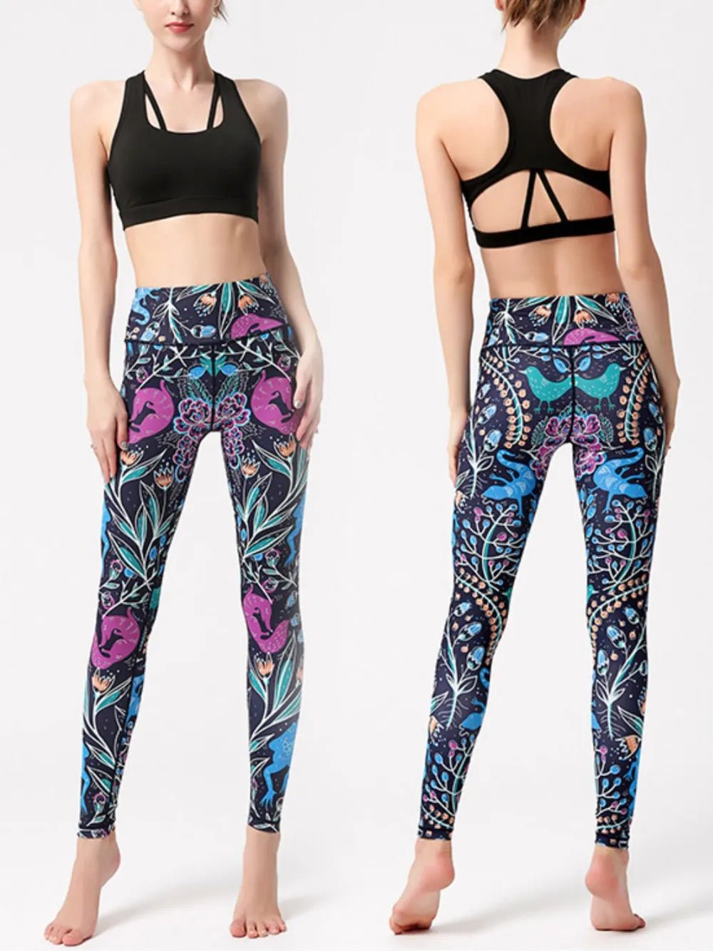 Printed High Waist Active Leggings women's fashion - N.O.T.WORLD N.O.TWORLD