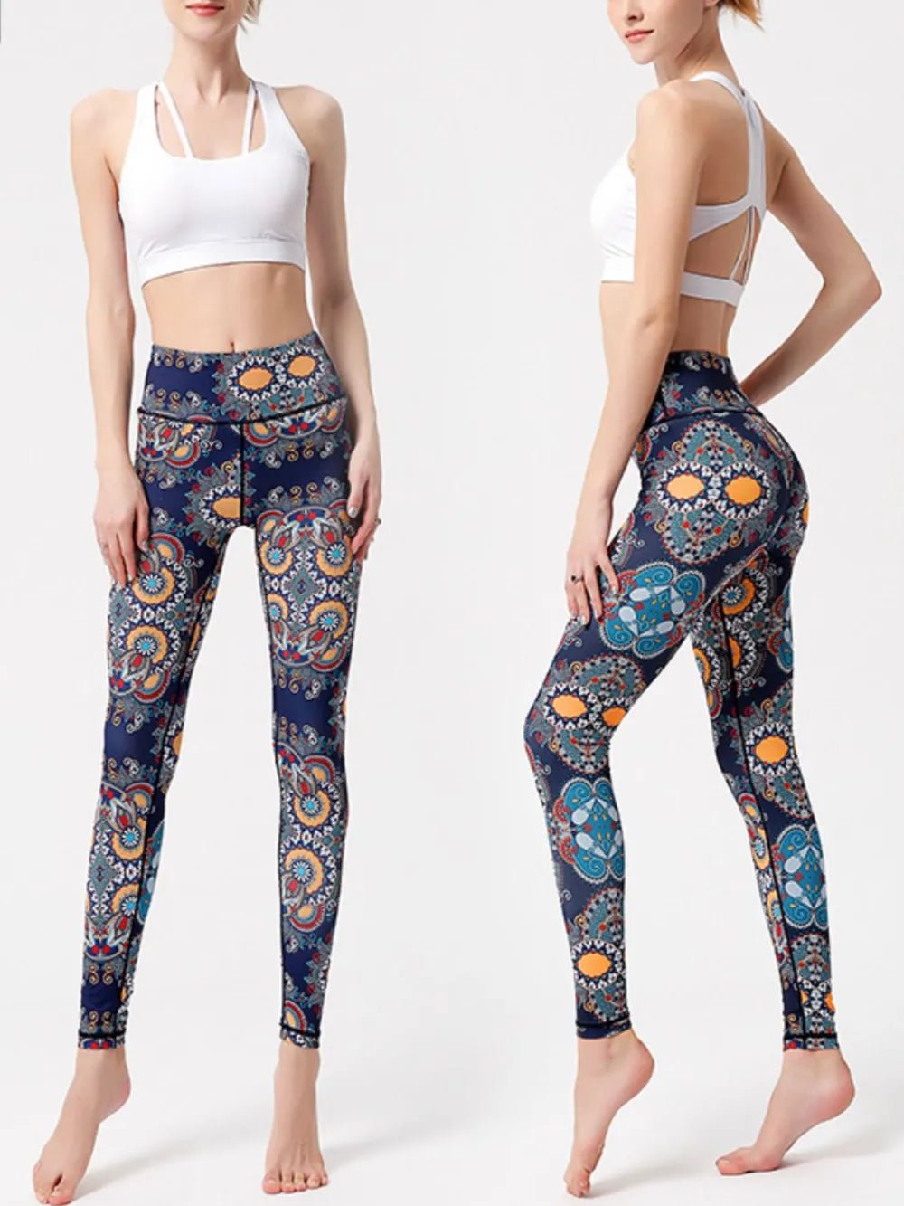 Printed High Waist Active Leggings women's fashion - N.O.T.WORLD N.O.TWORLD