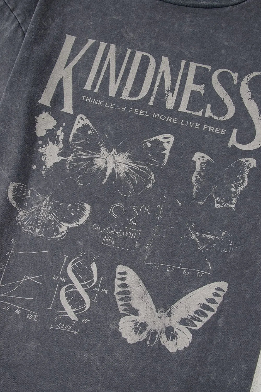 Kindness Butterflies Graphic Mineral Wash Loose Tee women's fashion - N.O.T.WORLD N.O.TWORLD