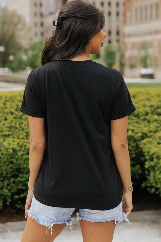 Bow Graphic Round Neck Short Sleeve T-Shirt women's fashion - N.O.T.WORLD N.O.TWORLD