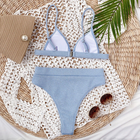 Spaghetti Strap Ribbed Bikini Set women's fashion - N.O.T.WORLD N.O.TWORLD