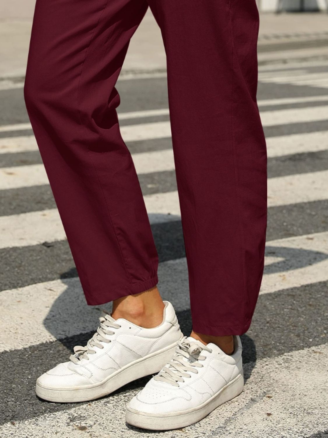 Elastic Waist Tapered Pants women's fashion - N.O.T.WORLD N.O.TWORLD