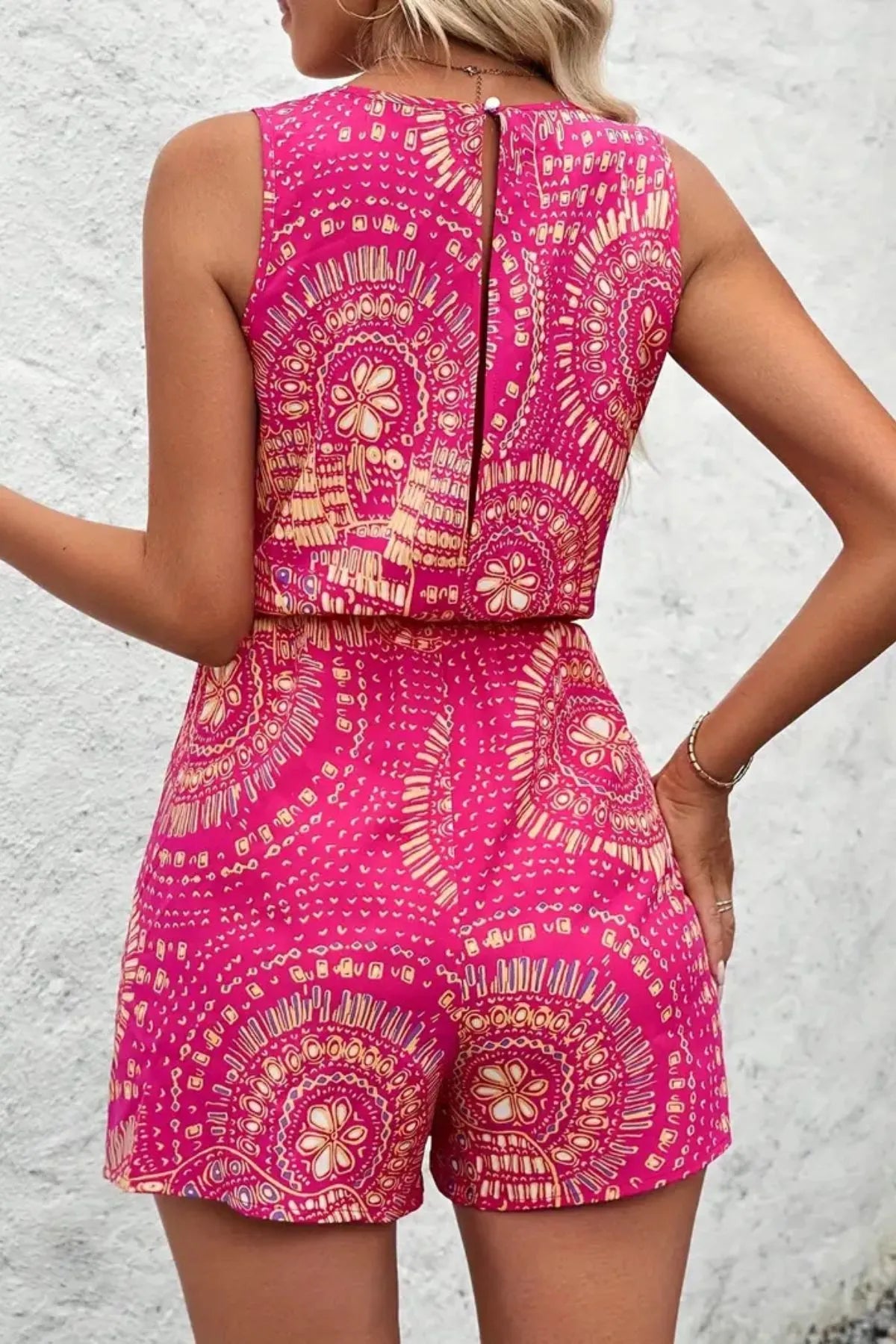 Boho Floral Print Sleeveless Summer Romper women's fashion - N.O.T.WORLD N.O.TWORLD