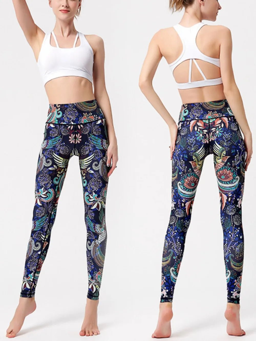 Printed High Waist Active Leggings women's fashion - N.O.T.WORLD N.O.TWORLD