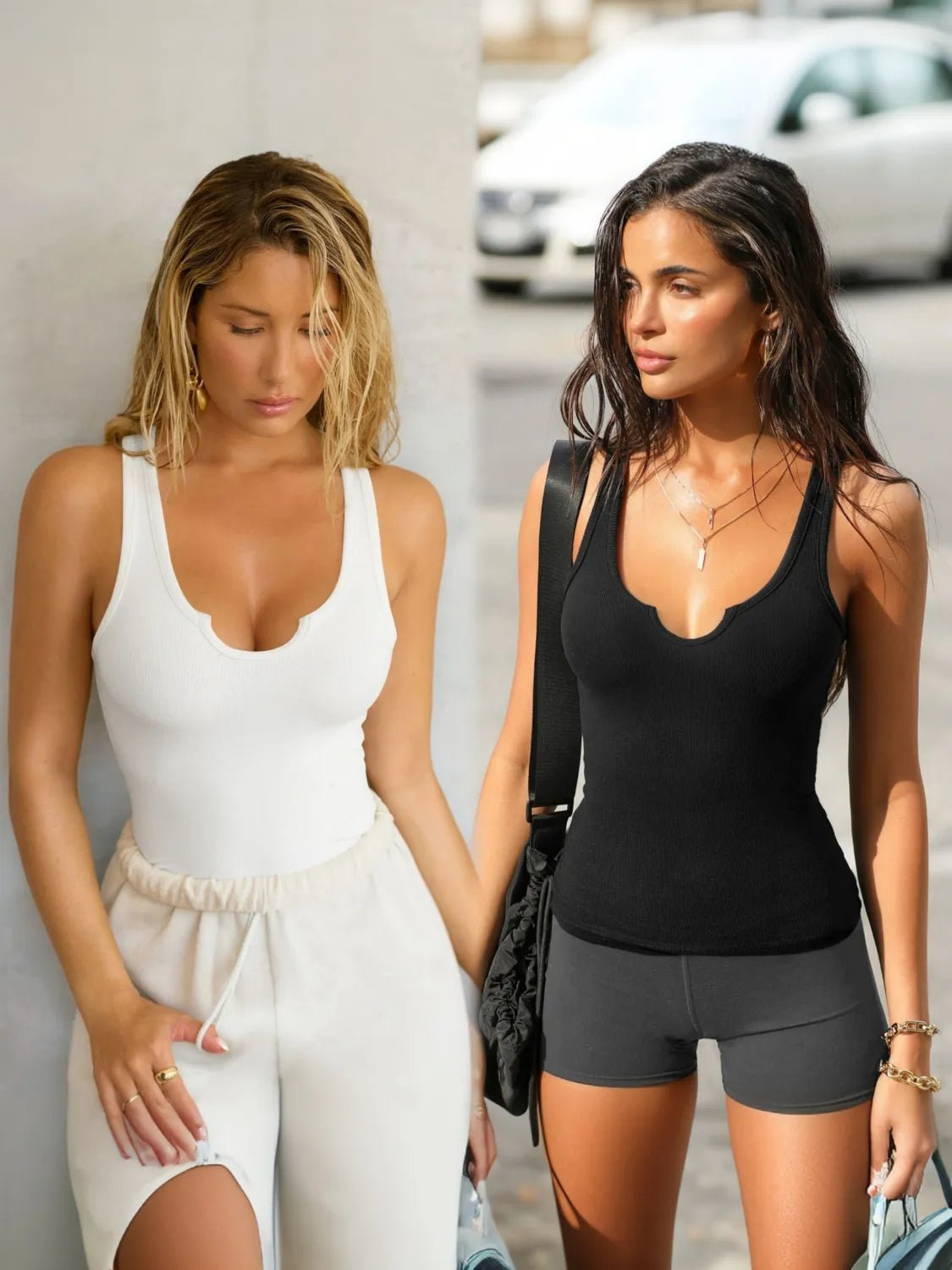 2 Piece Ribbed Wide Strap Tank women's fashion - N.O.T.WORLD N.O.TWORLD