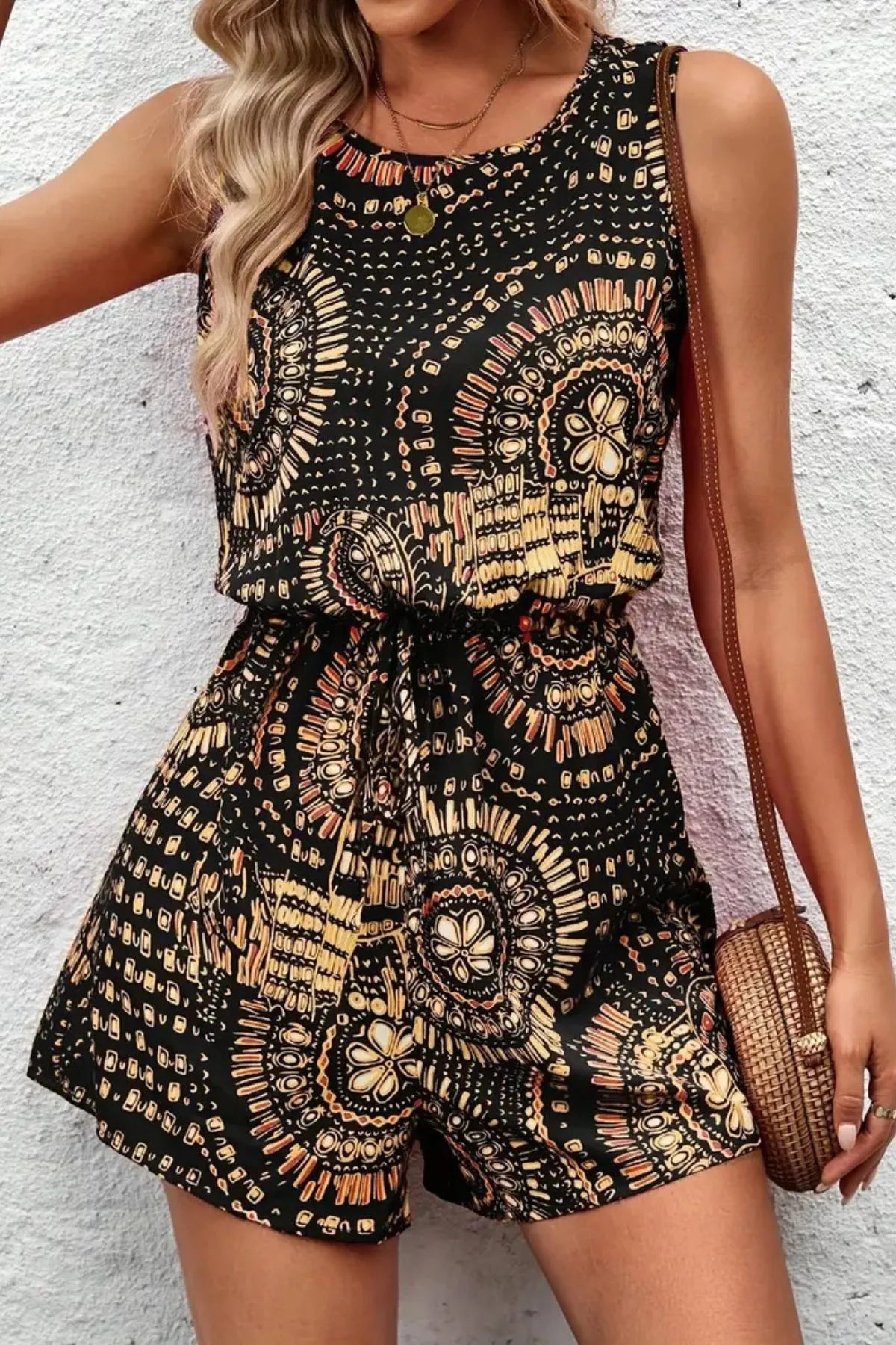 Boho Floral Print Sleeveless Summer Romper women's fashion - N.O.T.WORLD N.O.TWORLD