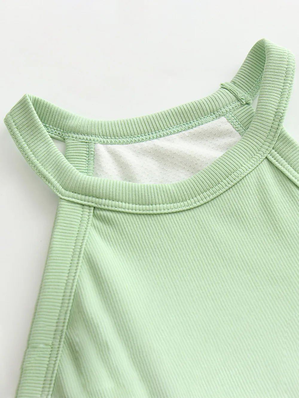 Ribbed Grecian Neck Cropped Tank with Chest Pads women's fashion - N.O.T.WORLD N.O.TWORLD