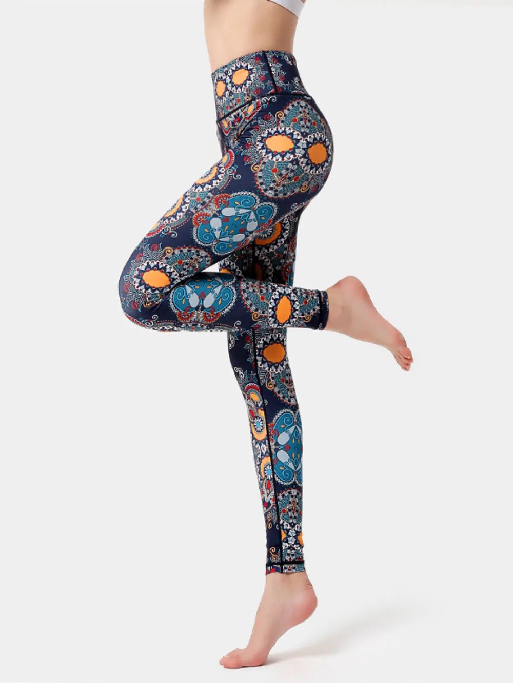 Printed High Waist Active Leggings women's fashion - N.O.T.WORLD N.O.TWORLD